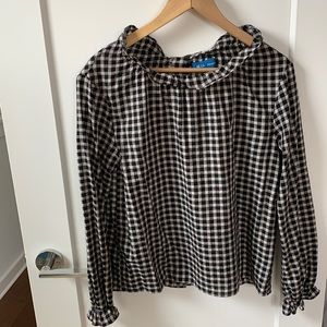 M.i.h Jeans gingham plaid ruffle top